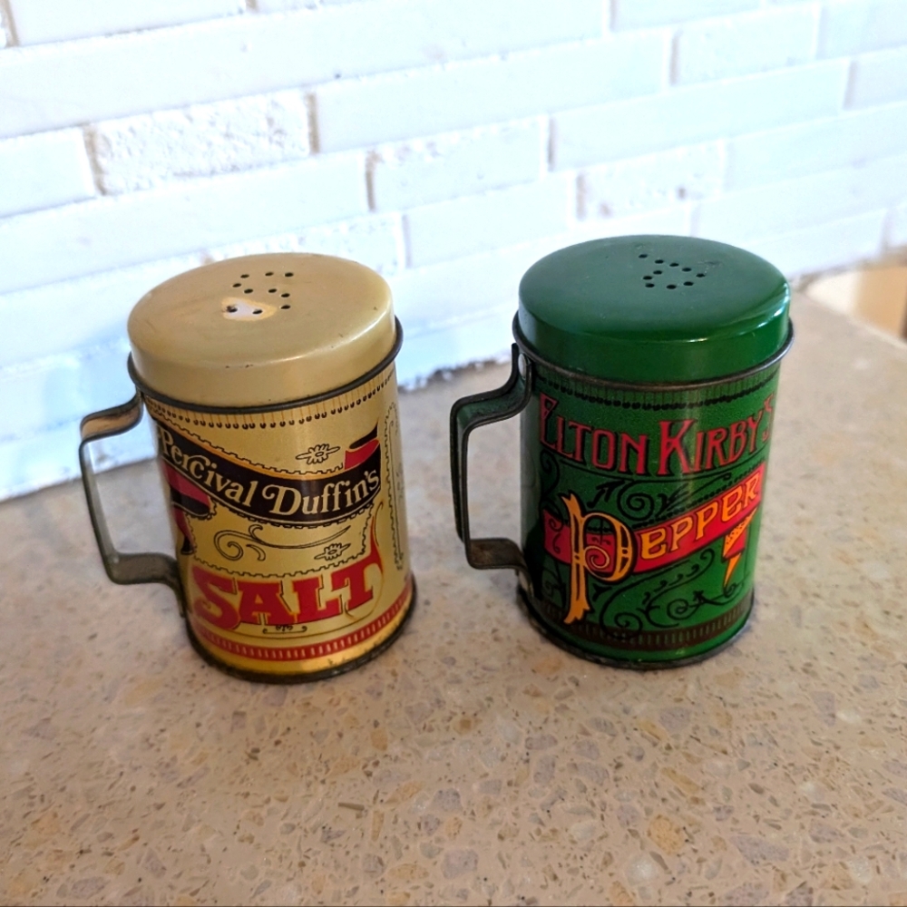Elton Kirby's Percival Duffin's Green and Yellow Salt and Pepper Shakers Vintage